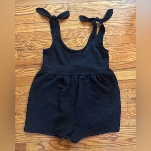 Urban Outfitters Black Knit Tie-Shoulder Romper